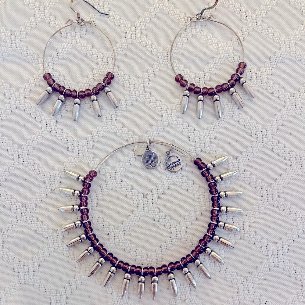 SOLD NWOT Alex and Ani Spike Bangle Earring Set